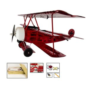 Balsa Wood RC Biplane Electric Trainer Fixed-wing Aircraft Assembly 770mm ARF - Red