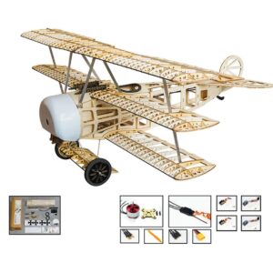 Balsa Wood Triplane Assembly Electric Fixed-wing Aircraft Trainer KIT 770mm