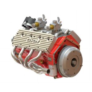 CISON 1/6 Gas Flathead V8 Engine Small Block Engine Model Kits Water-Cooled 4 Stroke 44cc