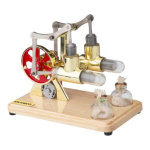 ENJOMOR Balance Two Cylinder Stirling Engine with LED Light Bulb