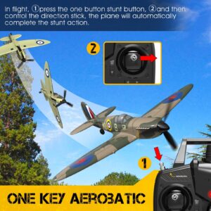 VOLANTEXRC RTF 2.4Ghz 4CH RC Aircraft EPP Foam Military Airplane Model Spitfire for Beginners